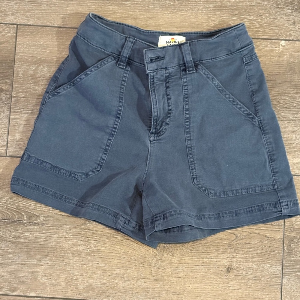 Marine Layer Women's Cargo Shorts in Slate Blue